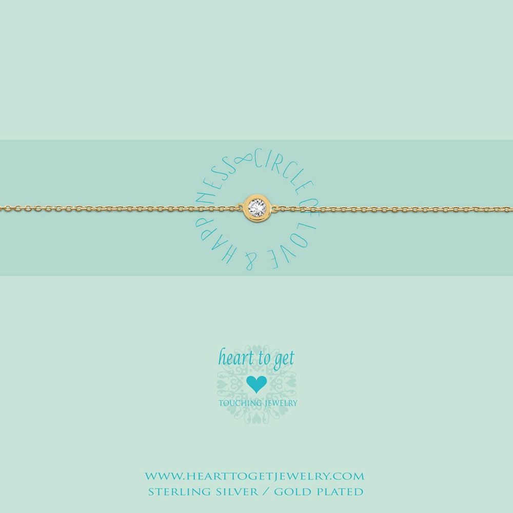 Bracelet Circle zirkon 'Circle of love & happiness'