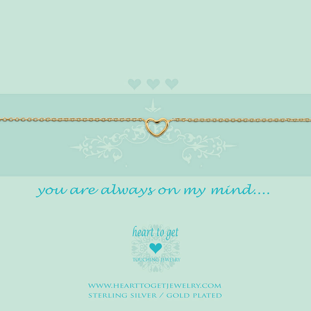 Bracelet open heart, "You are always on my mind" - Afbeelding 5