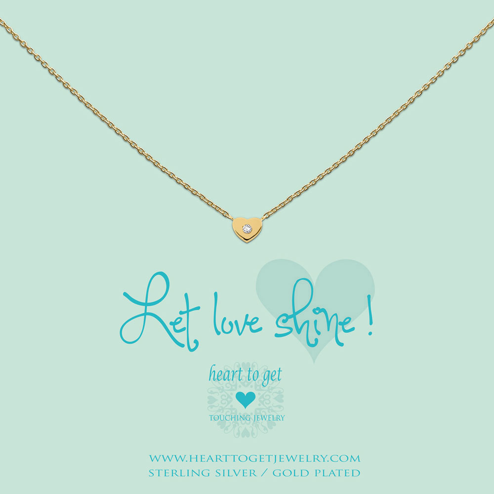 Necklace Heart zirkon, 'Let love shine!' - Afbeelding 5