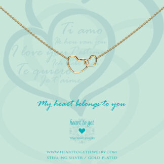 Necklace entwined hearts, "My heart belongs to you"