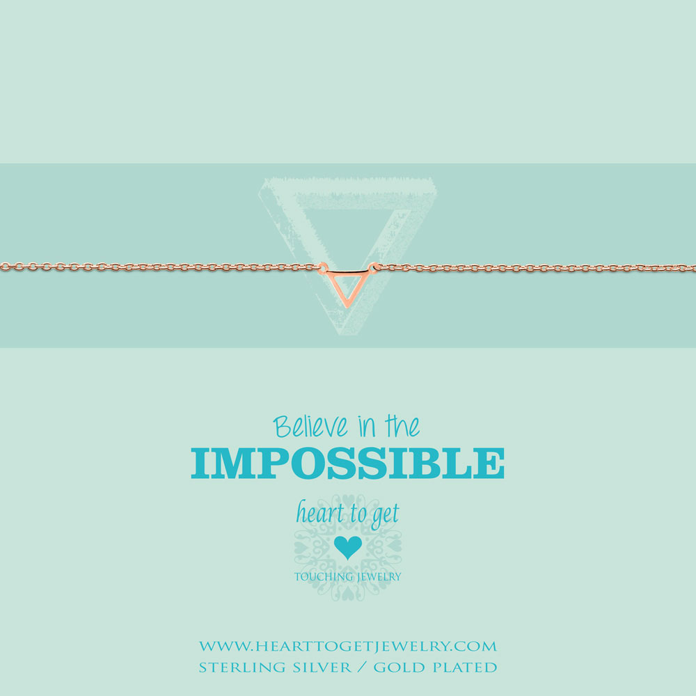 Bracelet small triangle, "Believe in the impossible" - Afbeelding 4