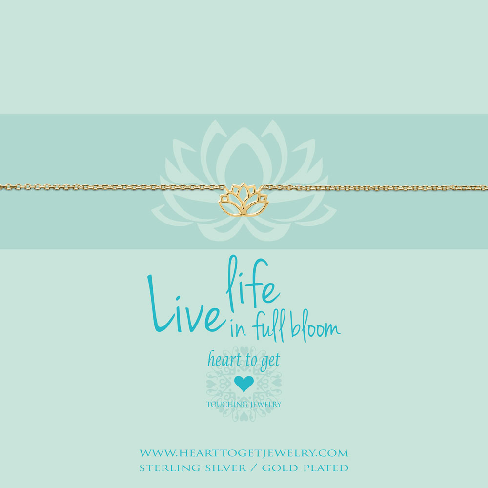 Bracelet lotus, "Live life in full bloom" - Afbeelding 4