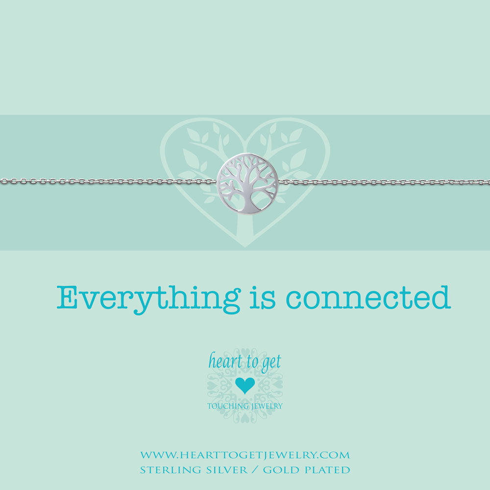 bracelet tree of life, 'Everything is connected', silver, gold plated or rose plated, €39,95-€49,95, Love for Charity collection, Heart to Get Jewelry