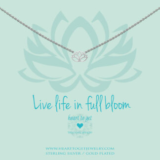 necklace lotus, 'Live life in full bloom', silver, gold plated or rose plated, €59,95-€69,95, Love for Charity collection, Heart to Get Jewelry