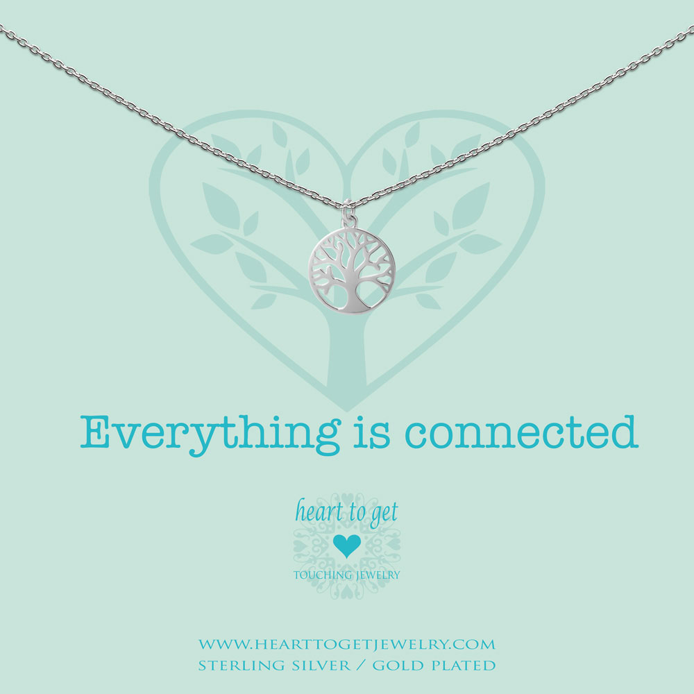 necklace tree of life, 'Everything is connected', silver, gold plated or rose plated, €59,95-€69,95, Love for Charity collection, Heart to Get Jewelry