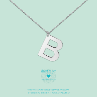 big initial B, silver and gold plated, Big Initial Collection, Heart to Get Jewelry
