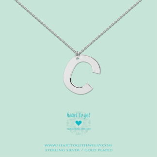 big initial C, silver and gold plated, Big Initial Collection, Heart to Get Jewelry
