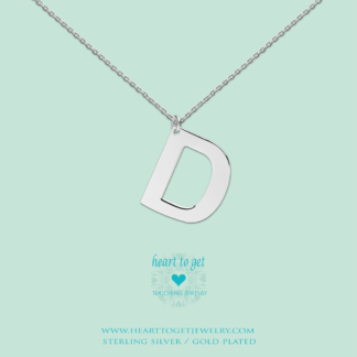 big initial D, silver and gold plated, Big Initial Collection, Heart to Get Jewelry