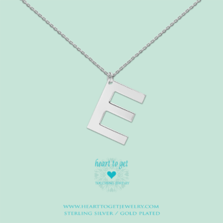 big initial E, silver and gold plated, Big Initial Collection, Heart to Get Jewelry