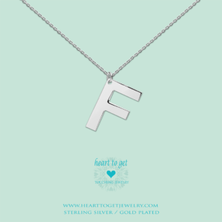 big initial F, silver and gold plated, Big Initial Collection, Heart to Get Jewelry