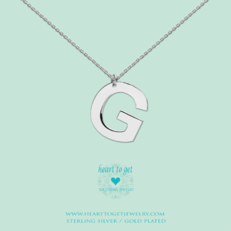 big initial G, silver and gold plated, Big Initial Collection, Heart to Get Jewelry