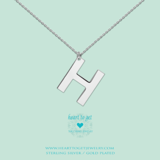 big initial H, silver and gold plated, Big Initial Collection, Heart to Get Jewelry