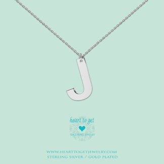 big initial J, silver and gold plated, Big Initial Collection, Heart to Get Jewelry