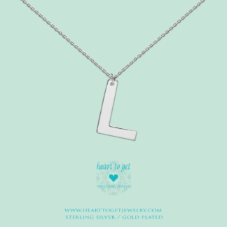 big initial L, silver and gold plated, Big Initial Collection, Heart to Get Jewelry