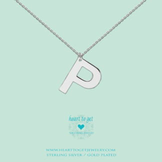 big initial P, silver and gold plated, Big Initial Collection, Heart to Get Jewelry