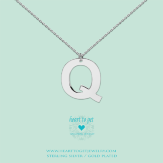 big initial Q, silver and gold plated, Big Initial Collection, Heart to Get Jewelry