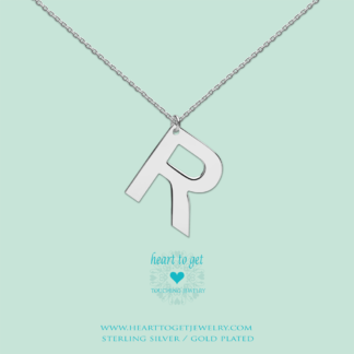 big initial R, silver and gold plated, Big Initial Collection, Heart to Get Jewelry