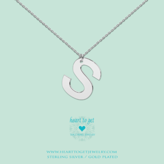 big initial S, silver and gold plated, Big Initial Collection, Heart to Get Jewelry