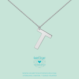 big initial T, silver and gold plated, Big Initial Collection, Heart to Get Jewelry