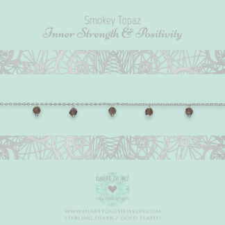 bracelet dangling gemstones Smokey Topaz, Inner strength & Positivity, silver and gold plated, €49,95 - €59,95, Gemstone collection, Heart to Get Jewelry
