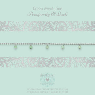 bracelet dangling gemstones Green Aventurine, Prosperity & Luck, silver and gold plated, €49,95 - €59,95, Gemstone collection, Heart to Get Jewelry