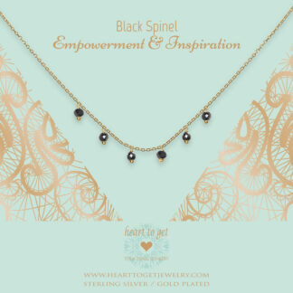 necklace dangling gemstones Black Spinel, Empowerment & Inspiration, silver and gold plated, €59,95 - €69,95, Gemstone collection, Heart to Get Jewelry