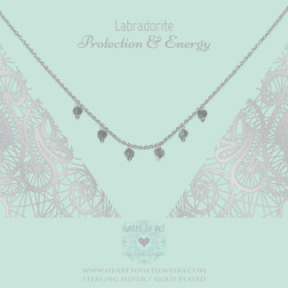 necklace dangling gemstones Labradorite, Protection & Energy, silver and gold plated, €59,95 - €69,95, Gemstone collection, Heart to Get Jewelry
