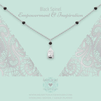 necklace gemstone Buddha Black Spinel, Empowerment & Inspiration, silver and gold plated, €69,95 - €79,95, Gemstone collection, Heart to Get Jewelry