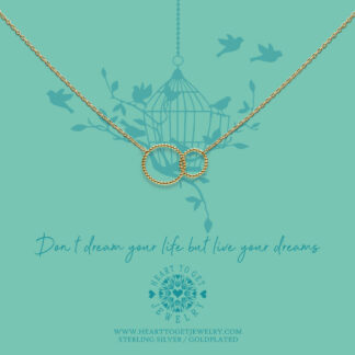 Necklace, double karmaring dots, don't dream your life but live your dreams