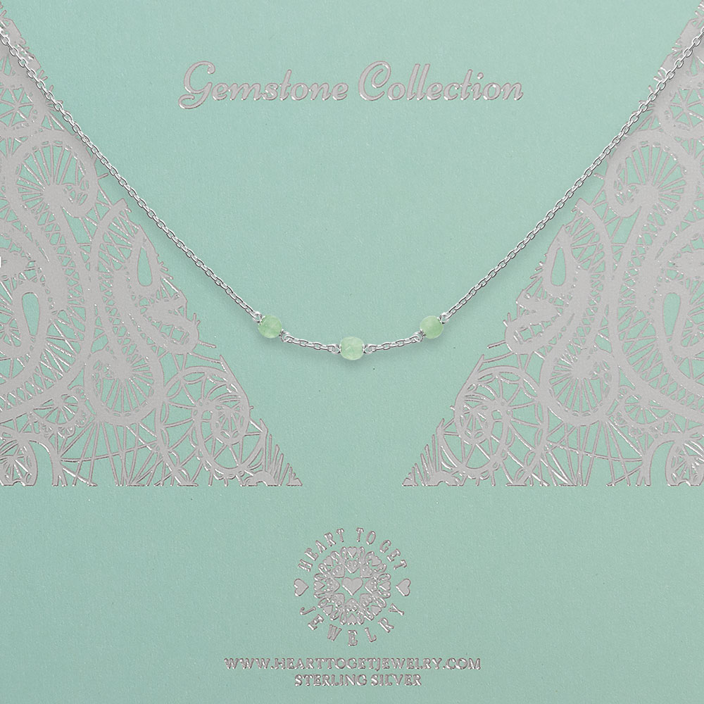 Necklace gemstones in between, Green Aventurine