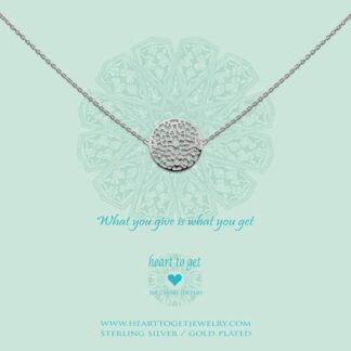 Ketting met filligree munt, 'what you give is what you get