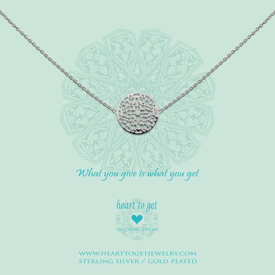 Ketting met filligree munt, 'what you give is what you get