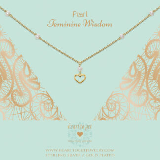 Necklace gemstone Open Heart, Pearl