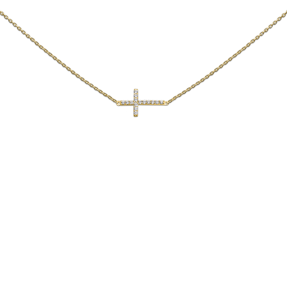 Necklace Cross zirkon, 'Let your faith be bigger than your fears' - Afbeelding 2