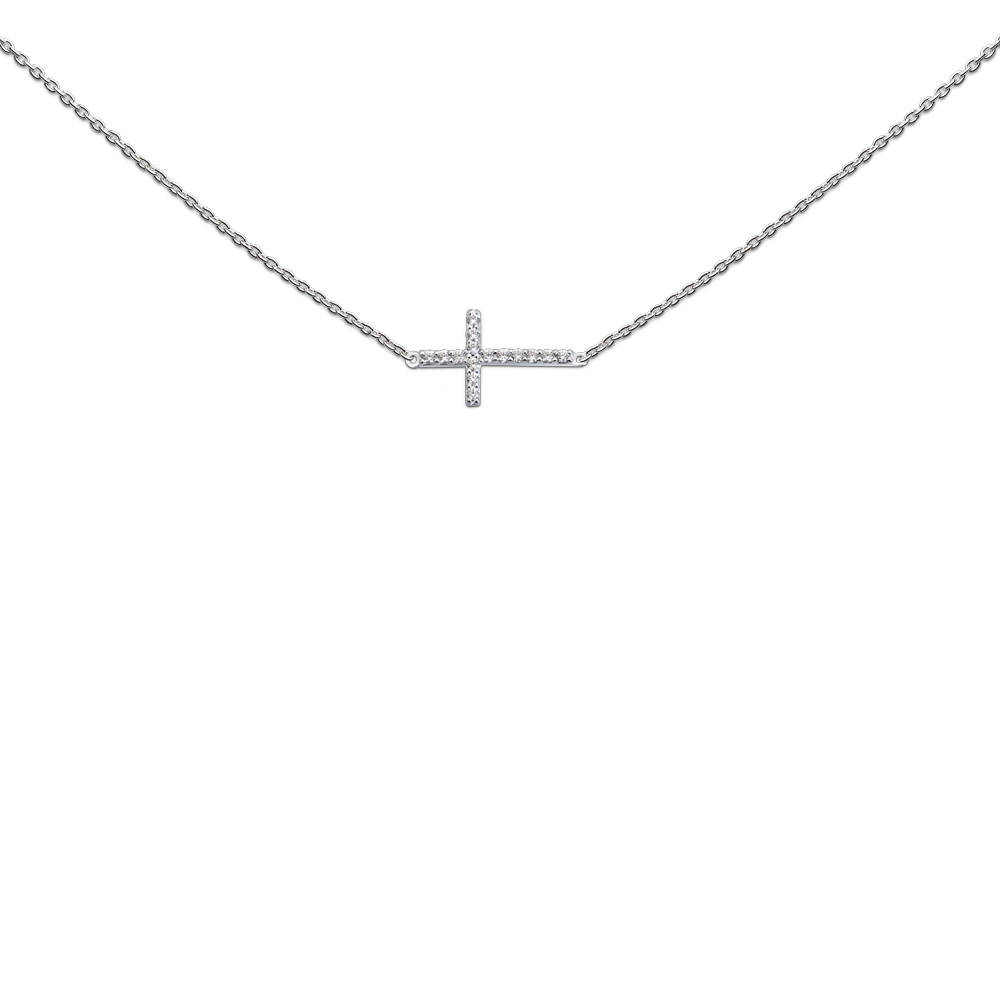 Necklace Cross zirkon, 'Let your faith be bigger than your fears' - Afbeelding 4