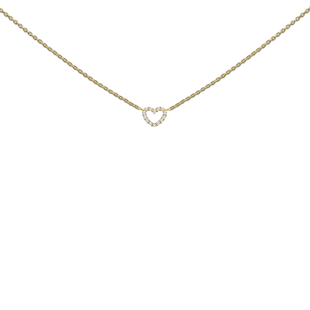 Necklace Open Heart zirkon small, 'You make my heart sparkle' - Afbeelding 4