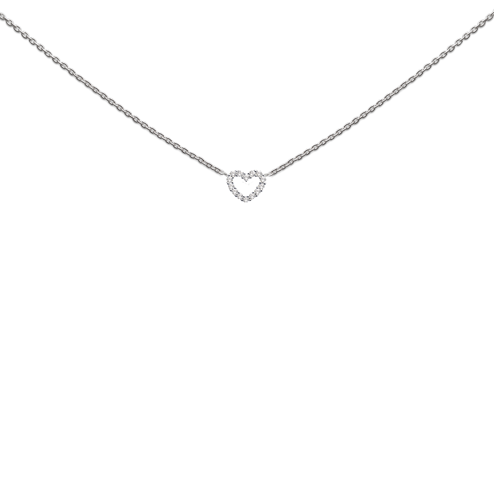 Necklace Open Heart zirkon small, 'You make my heart sparkle' - Afbeelding 3