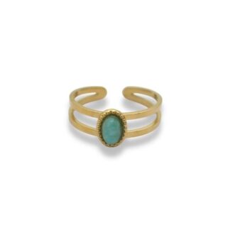 Statement Ring met steen- Statement Ring Adjustable - Statement Ring - Statement Ring Goud