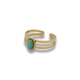 Statement Ring met steen- Statement Ring Adjustable - Statement Ring - Statement Ring Goud