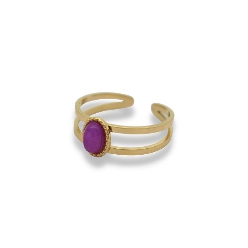 Statement Ring met steen- Statement Ring Adjustable - Statement Ring - Statement Ring Goud