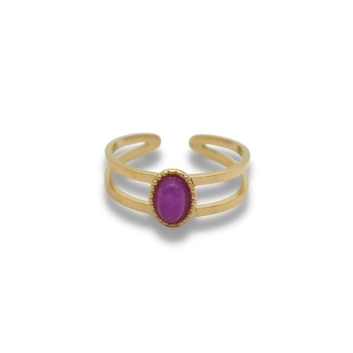 Statement Ring met steen- Statement Ring Adjustable - Statement Ring - Statement Ring Goud