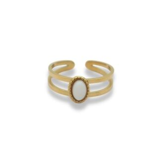 Statement Ring met steen- Statement Ring Adjustable - Statement Ring - Statement Ring Goud