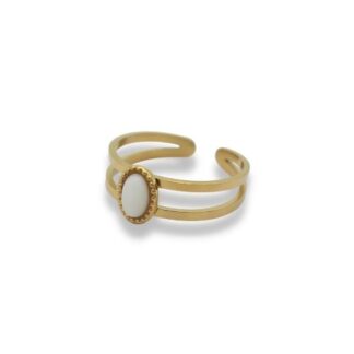 Statement Ring met steen- Statement Ring Adjustable - Statement Ring - Statement Ring Goud