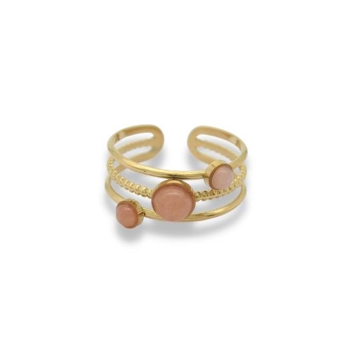 Statement Ring - Wikkelring met 3 stenen - Statement Ring Adjustable - Statement Ring - Statement Ring Goud