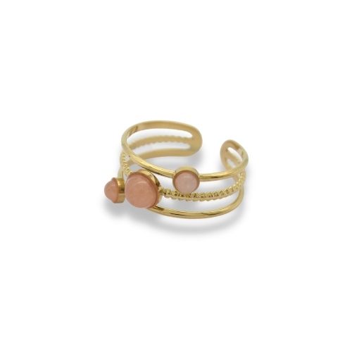 Statement Ring - Wikkelring met 3 stenen - Statement Ring Adjustable - Statement Ring - Statement Ring Goud
