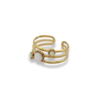 Statement Ring - Wikkelring met 3 stenen - Statement Ring Adjustable - Statement Ring - Statement Ring Goud