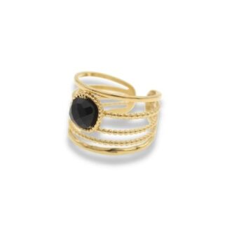 Statement Ring - Wikkelring met steen - Statement Ring Adjustable - Grote Statement Ring - Statement Ring Goud