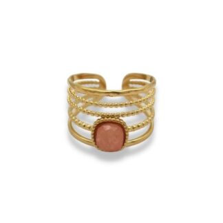 Statement Ring - Wikkelring met steen - Statement Ring Adjustable - Grote Statement Ring - Statement Ring Goud