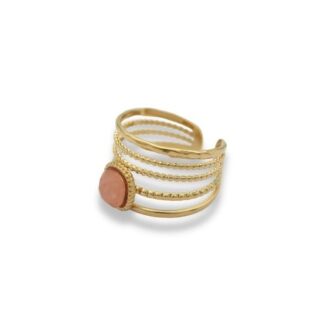 Statement Ring - Wikkelring met steen - Statement Ring Adjustable - Grote Statement Ring - Statement Ring Goud