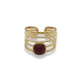 Statement Ring - Wikkelring met steen - Statement Ring Adjustable - Grote Statement Ring - Statement Ring Goud